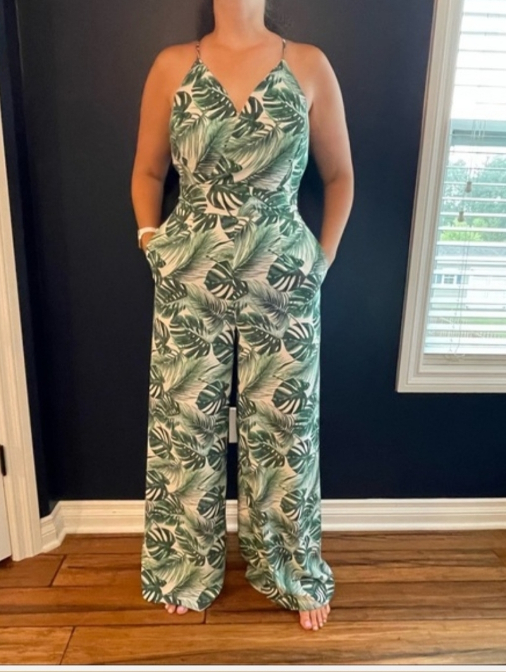 Tropic Print Jumpsuit Size L